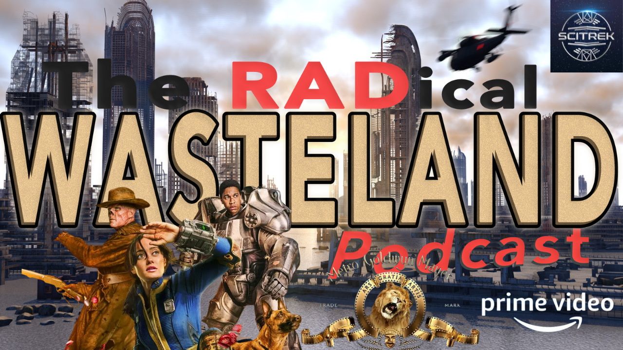 Radical Wasteland Podcast artwork with cityscape and characters.